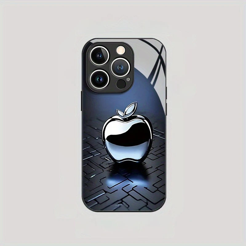 التكنولوجيا المعدنية ل أبل نمط الزجاج المواد جراب هاتف آيفون 17 16 15 14 13 12 11 برو ماكس زائد 16E 17Air XS X غطاء