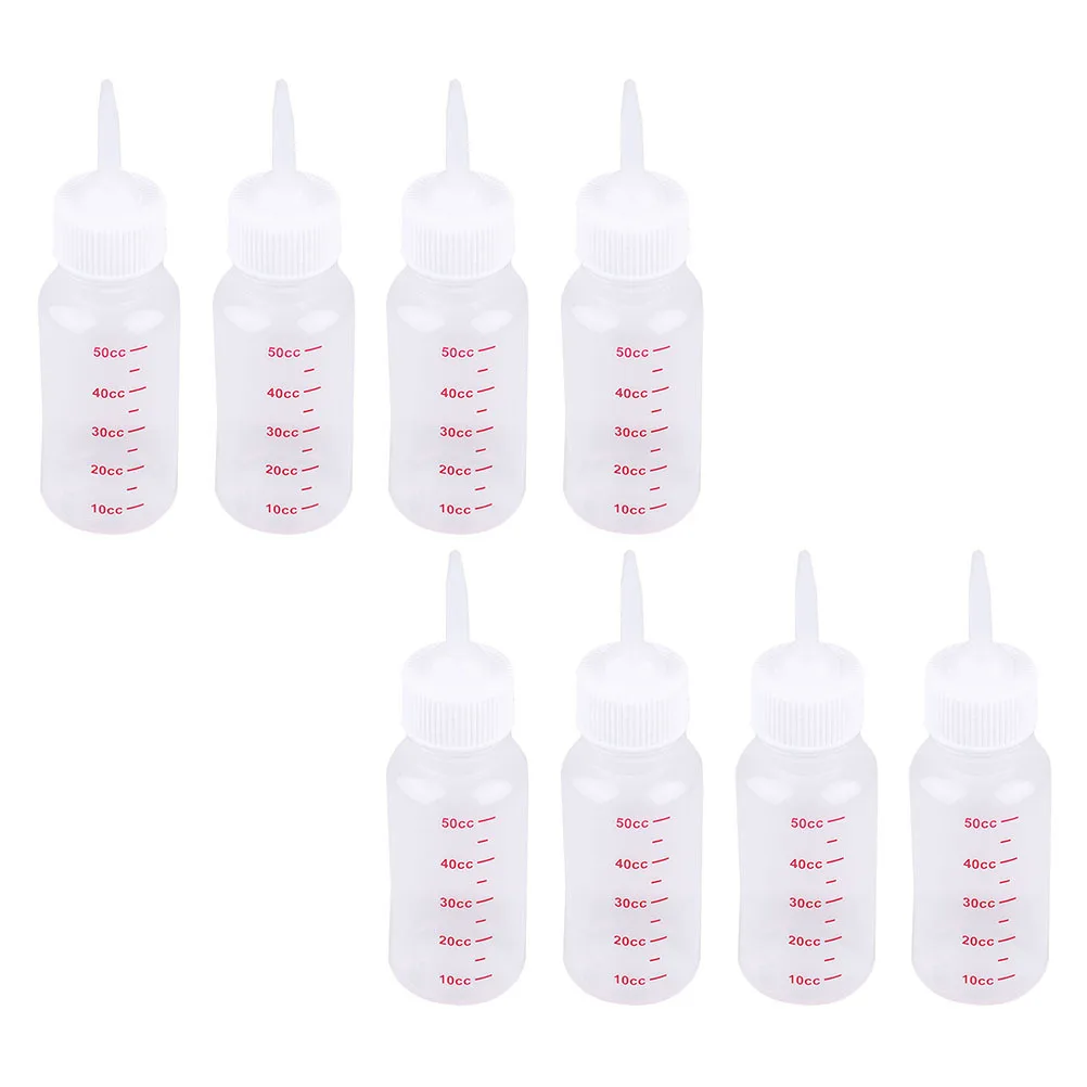

8Pcs Pet Supplies Nursing Bottles for Small Animals Puppies Kittens Easy Squeeze Scale Line Design Reusable