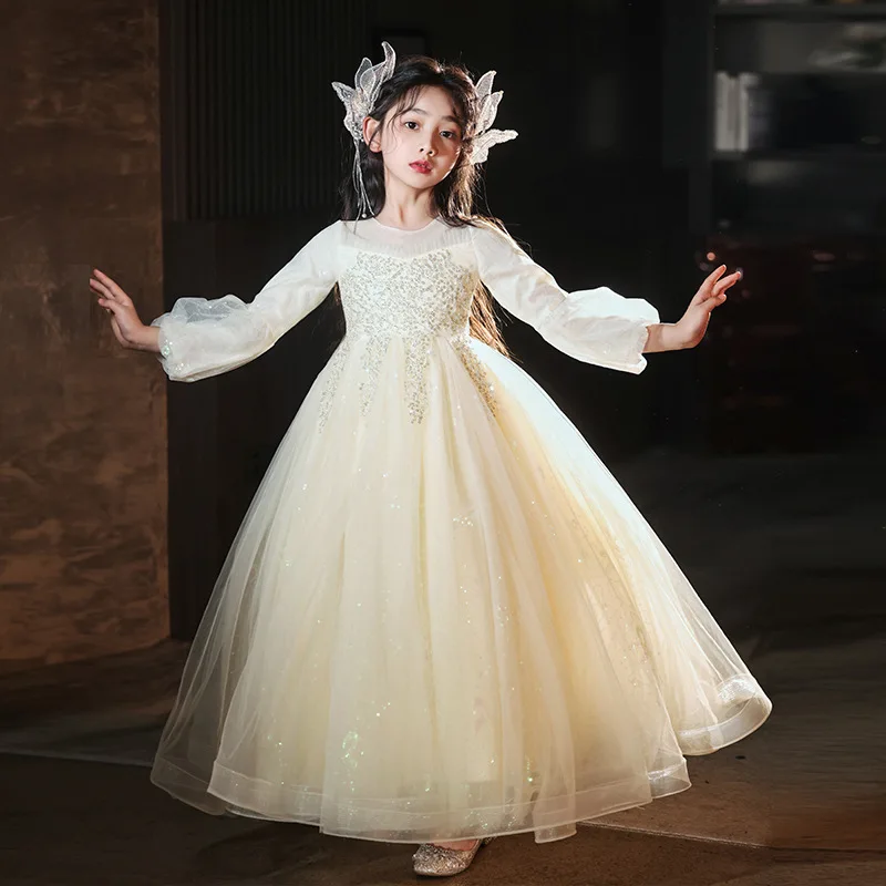 

Luxury Girl's Princess Dress Wedding Banquet Flower Kids Formal Elegant Costumes Piano Performance Classic High end Dresses