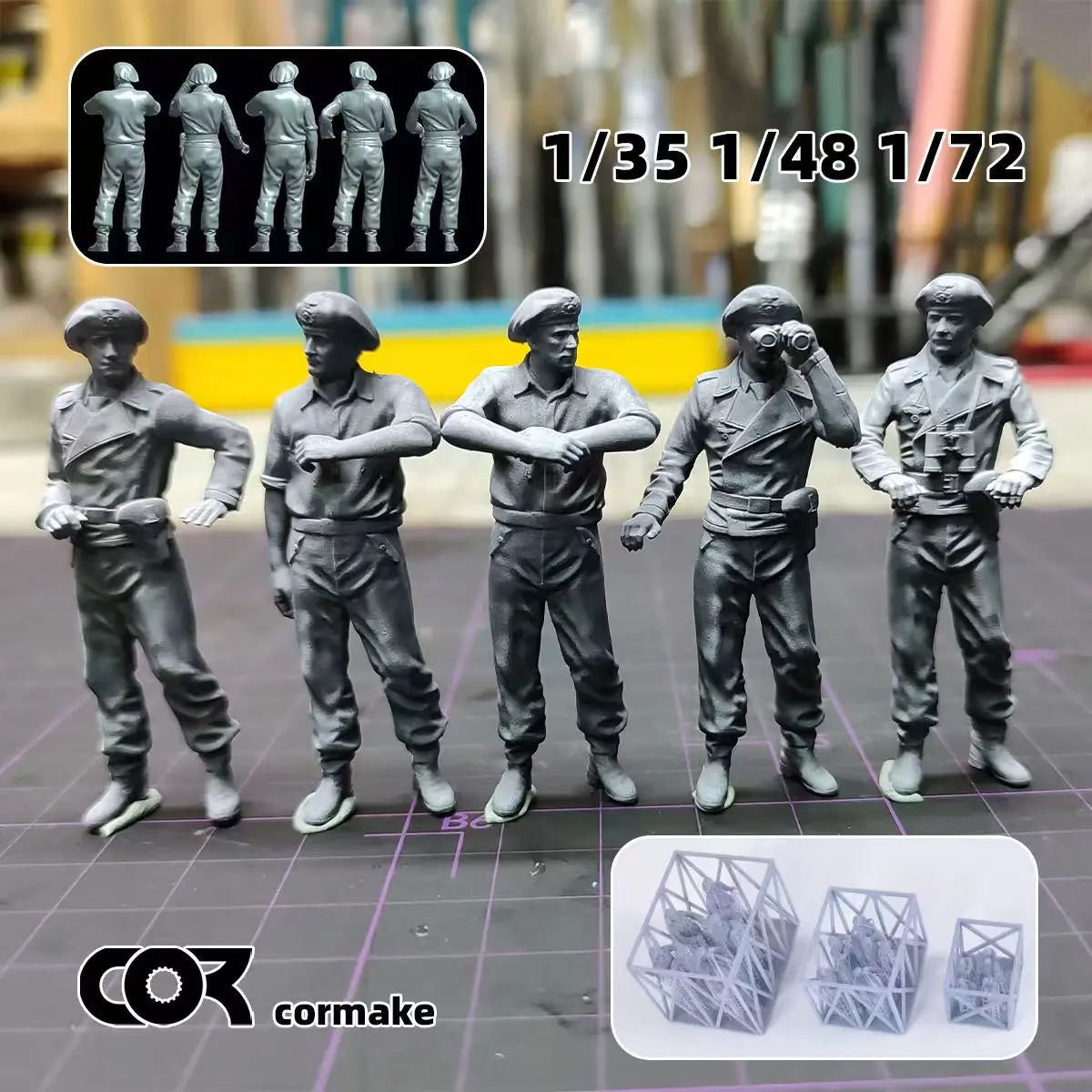 3D Resin Scale Miniature Model Kit German Tank Crew Drivers Soldiers Figures Military Diorama 6 Pcs Set 1939–1945 1/35 1/48 1/72