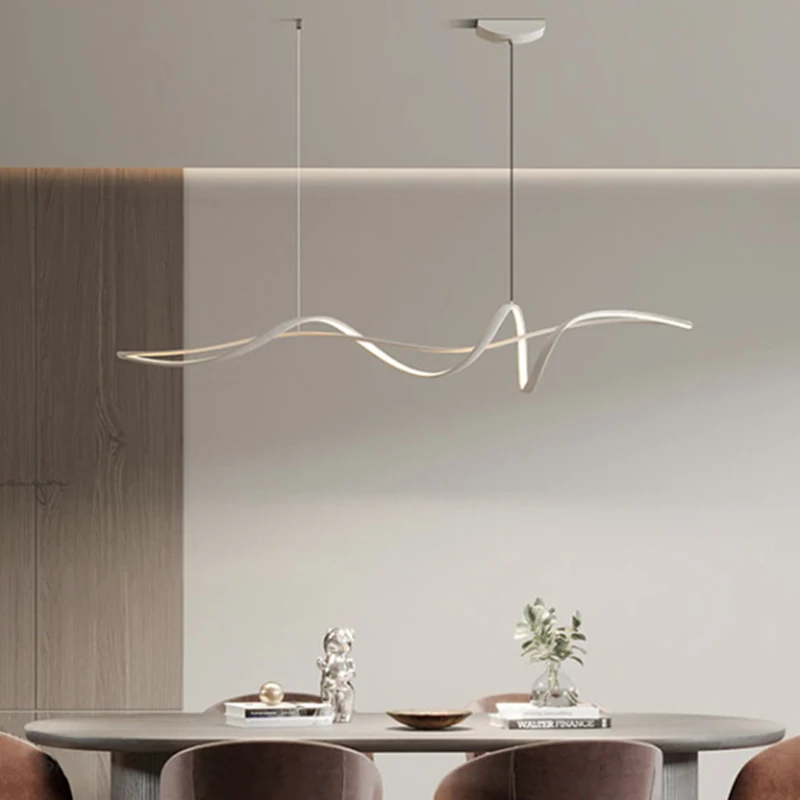 Lampe LED suspendue au design simpliste moderne, luminaire décoratif d\'intérieur, idéal pour un salon, une salle à manger ou un bar
