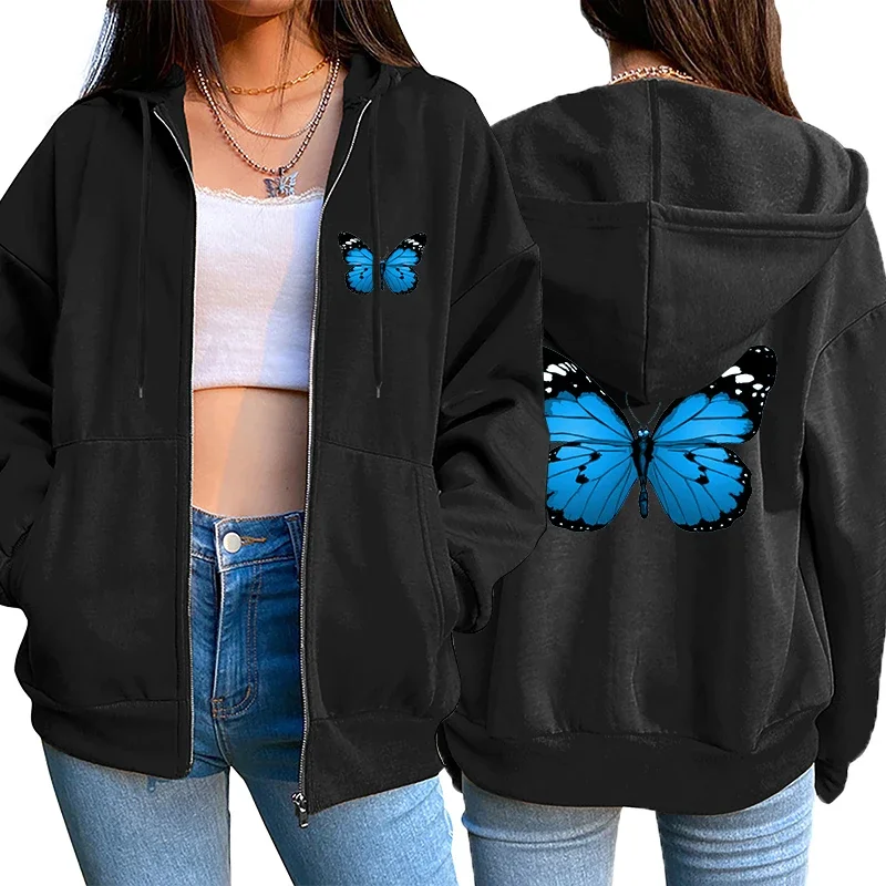 Women Loose Zipper Cardigan Hooded Sweatshirt 2026 Spring Quality Hot Sales Fashion Casual Jogging Lady Versatile Sport Coat