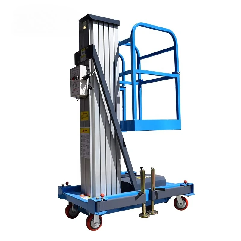 Aluminum Single Mast Lift Single Column Aerial Lift Single Mast Scissor Lift Aluminum Work Platform