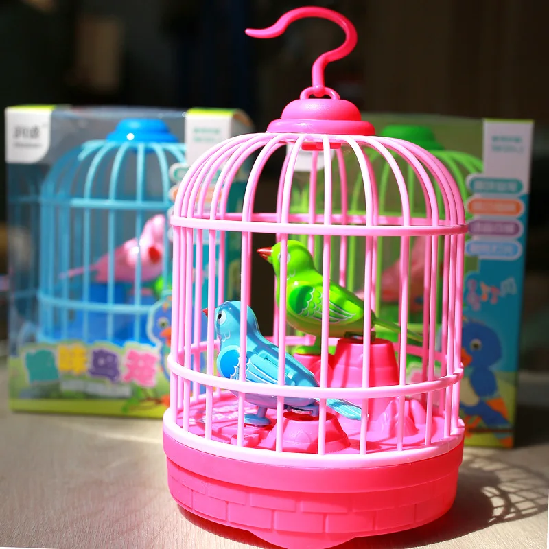 Talking Electric Bird Electric Inductive Sound Glowing Control Simulation Birdcage Toy Funny Novelty Educational Toy Kids Gift