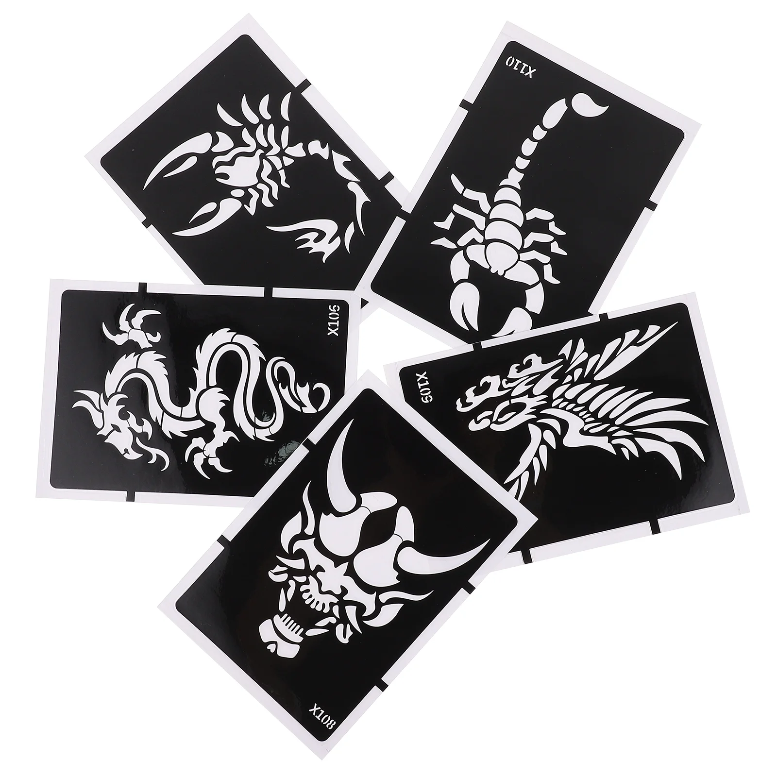 5 Pcs Tattoo Template Body Sticker Stencils Tattoos Molds Decorative Finger Temporary Supplies Man