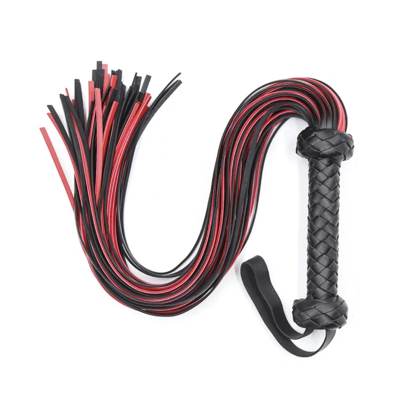 Flogger de cuero PU con estampado Frisky, paleta para palmadas, látigo de entrenamiento tipo crudo para equitación, para juegos sexuales submisivos y entrenamiento ecuestre