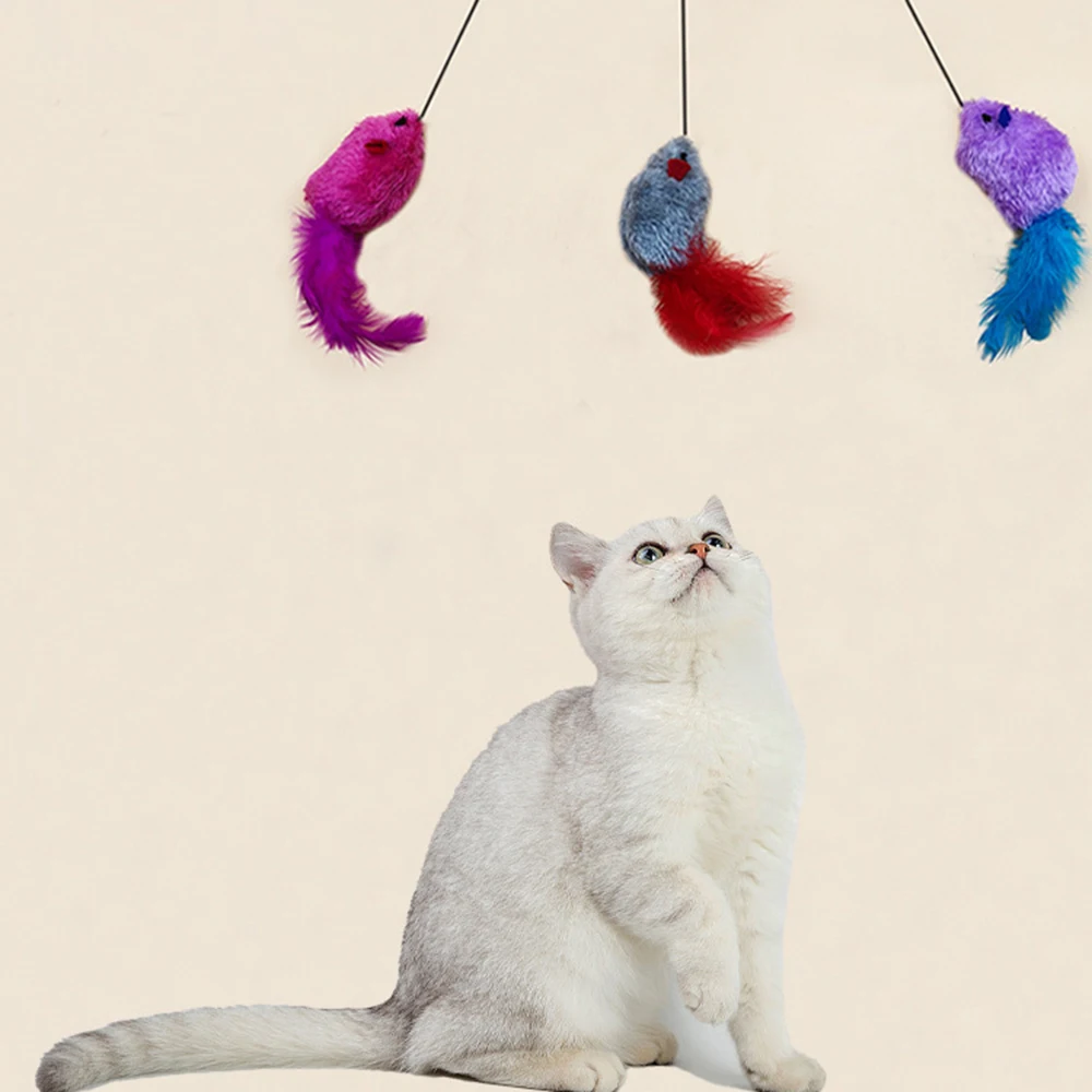 

Lovely Hanging Sounding Mouse Toy For Cat Pet Cat Interactive Training Toys For Indoor Home