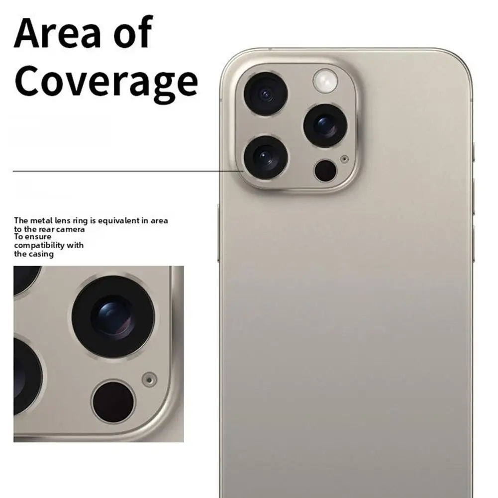 For IPhone 16/16 Plus Metal Lens Protection Sticker Mobile Phone Camera Anti Drop Aluminum Alloy Metal Protective Sticker