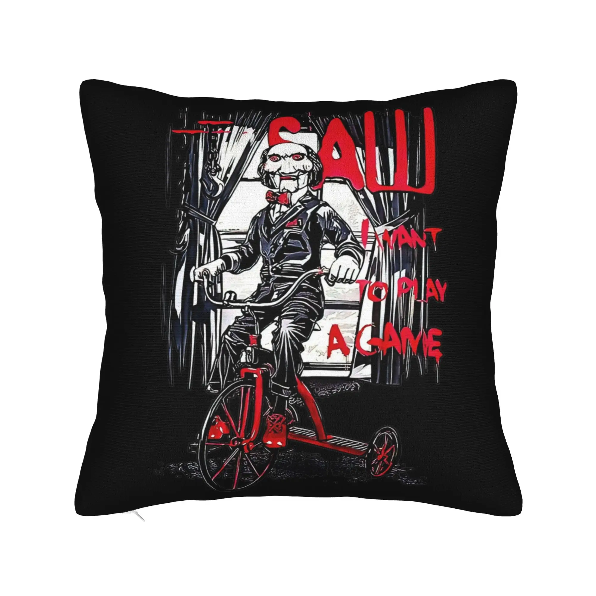 Saw Jigsaw Horror Movie Pillowcase Double-sided Printing Polyester Cushion Cover Decor  Pillow Case Cover Home Square 45*45cm