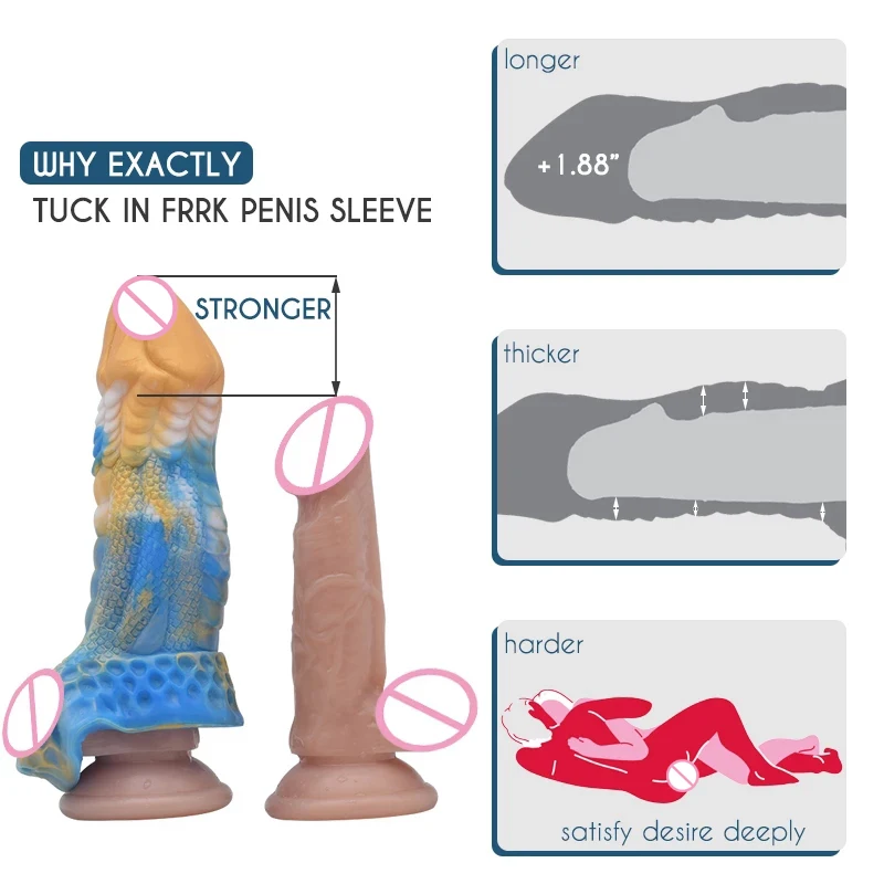 Penis Extender Sleeve 6.8 Inch Cock Sheath Silicone condoms Vagina Stimulate Cock Enlarger Delay Ejaculation  Adults Sex Toys