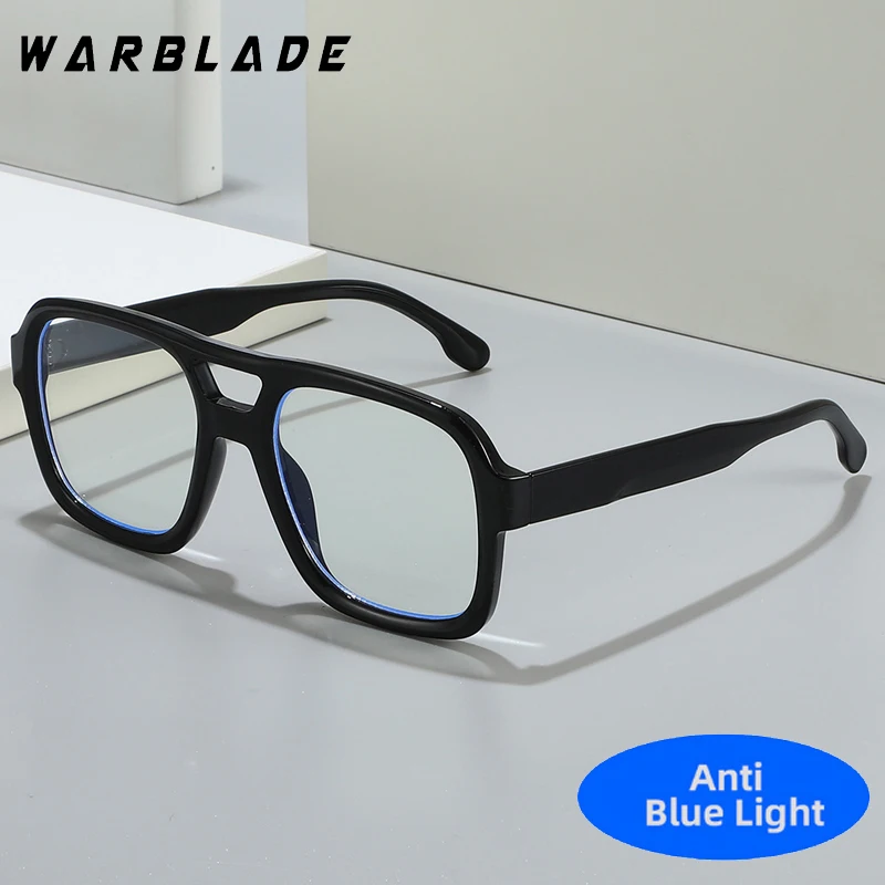 

Retro Double Bridges Men Women's Computer Glasses Big Frame Designer Anti Blue Light Eyewear Blocking Glasses Optical Spectacle