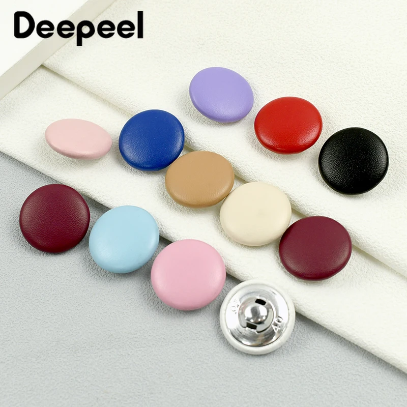 

50Pcs 11-28mm Color Leather Buttons Sofa Cover Home Textile Decor Buckle Women Shirt Coat Replace Button Handmade Craft Supplies