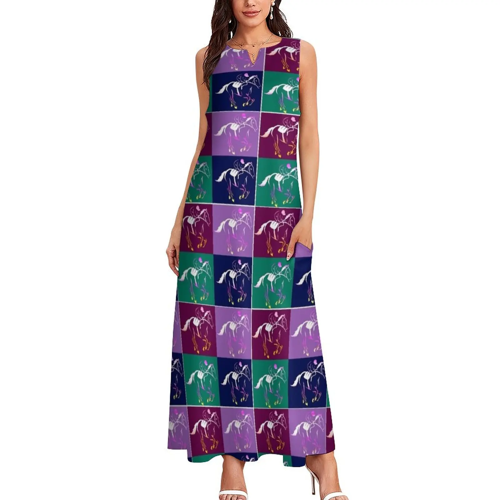 Race Horse with jockey Long Dress dresses for woman 2025 clothing women summer 2025 Long dress Womens dresses Dress