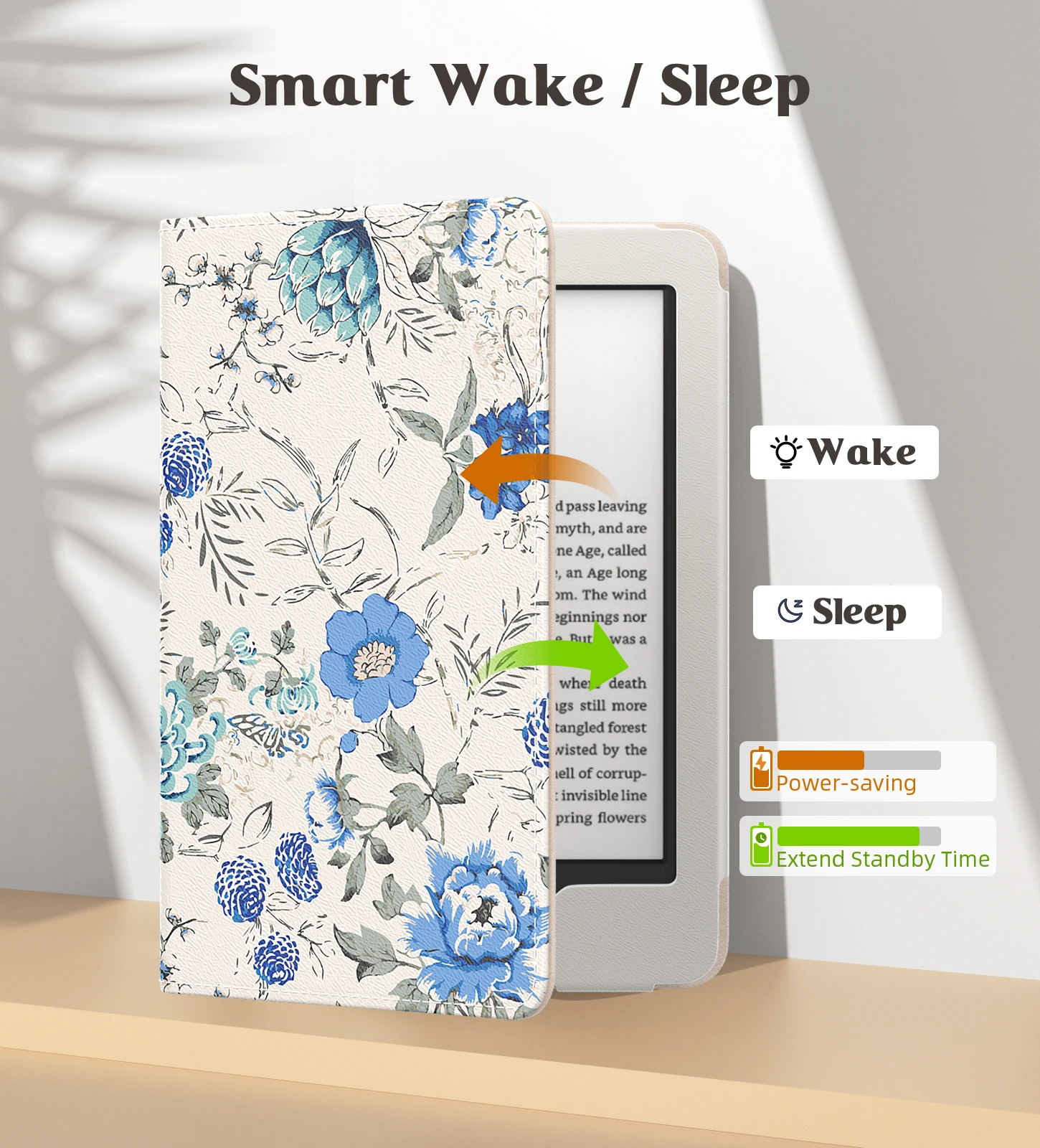 Coque fine en PU pour Kindle Paperwhite, 6.8 \
