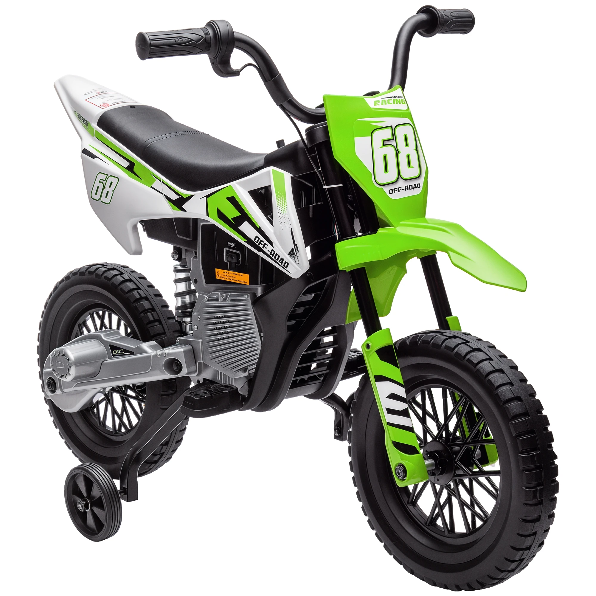 AIYAPLAY elektrische kindermotor, crossmotor voor kinderen, 12V, 2 krachtige motoren, max. snelheid 5 km/u, aandrijfwielen, s