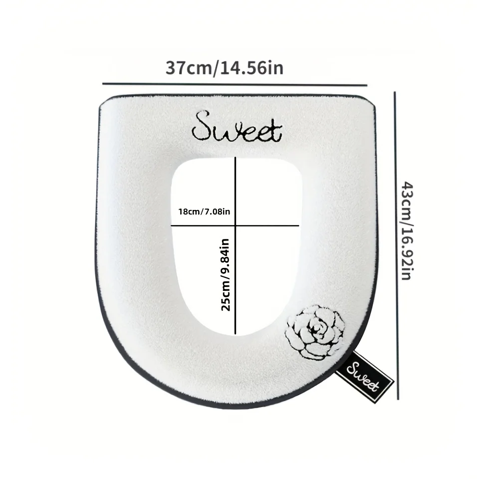 Cuscino universale per sedile WC domestico, adatto per tutte le stagioni, con fodera per cuscino per sedile WC con cerniera, cuscino per sedile WC.