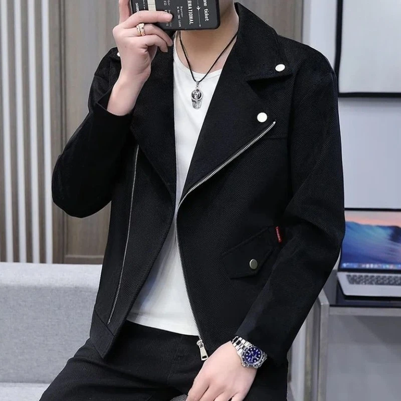 سترات بدلة رجالية ملابس بيضاء أصلية شهم جديد في معطف بسيط عتيق ملابس الربيع الصدر مع سترة رجالية بسحاب #4