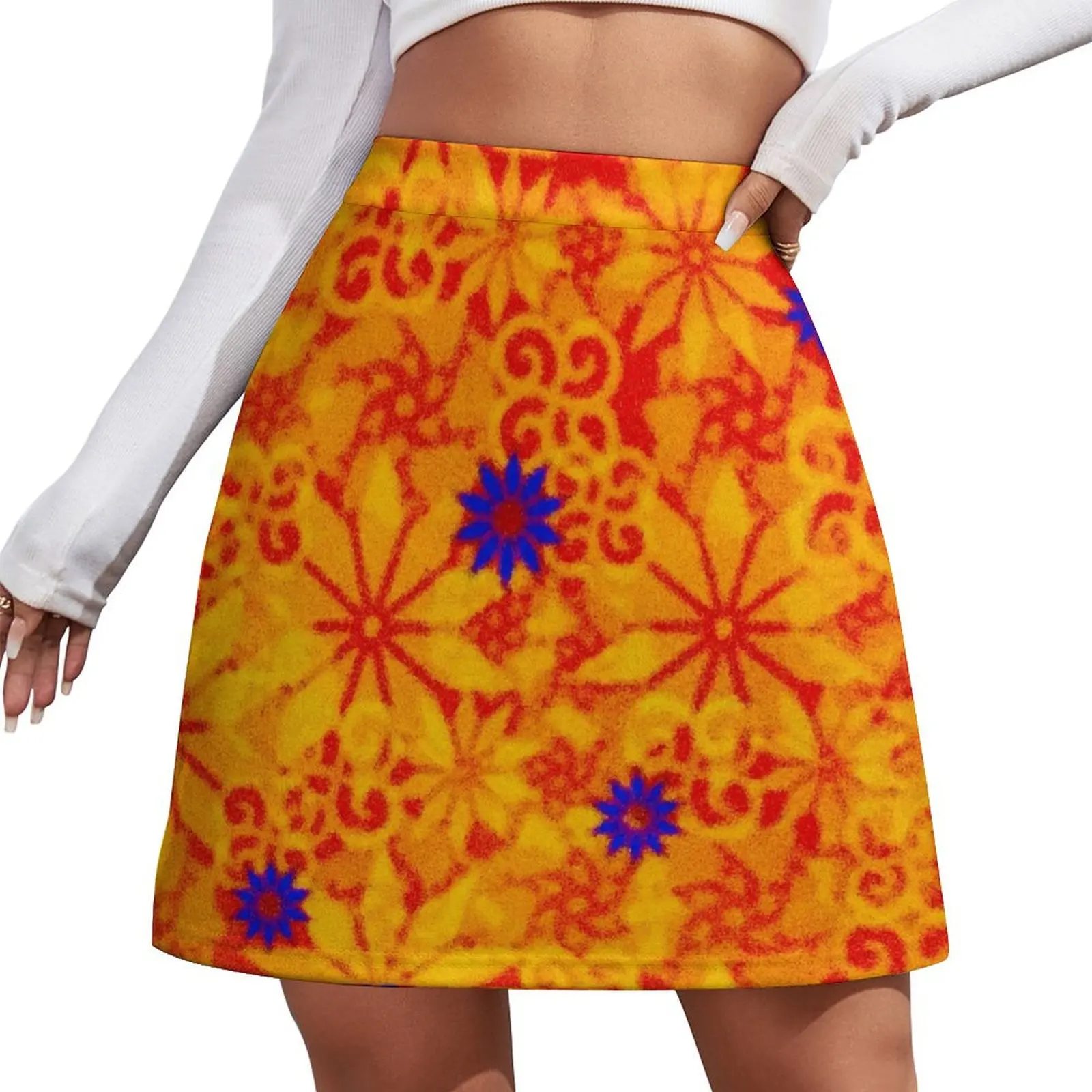 

Little Purple Flowers Mini Skirt Women's summer skirts Female skirt korean style clothes Mini Skirt