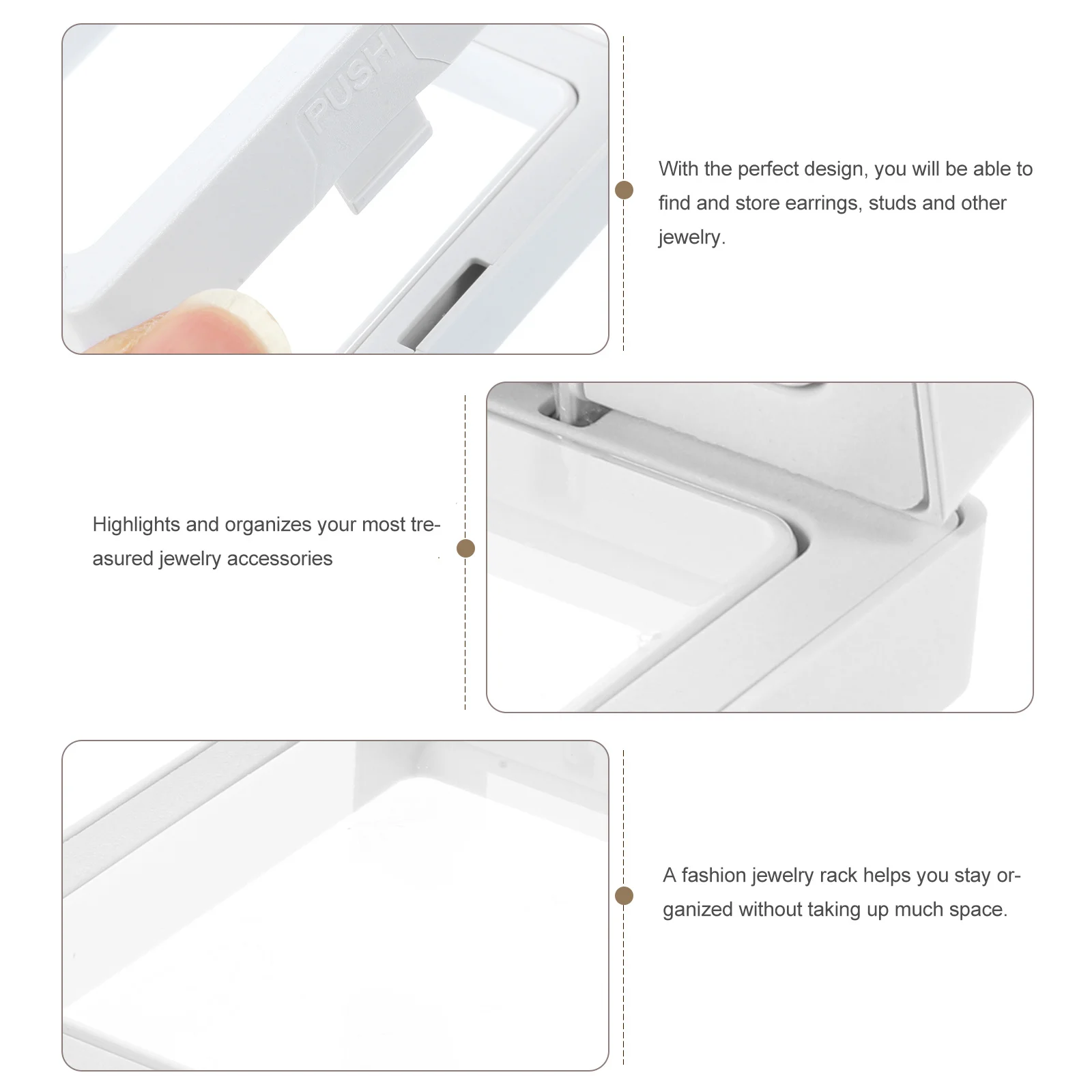 

10Pcs Jewelry Display Rack Transparent Earrings Organizer Box Stackable Storage Solution for Home Or Shop Use Clear Jewelry Box