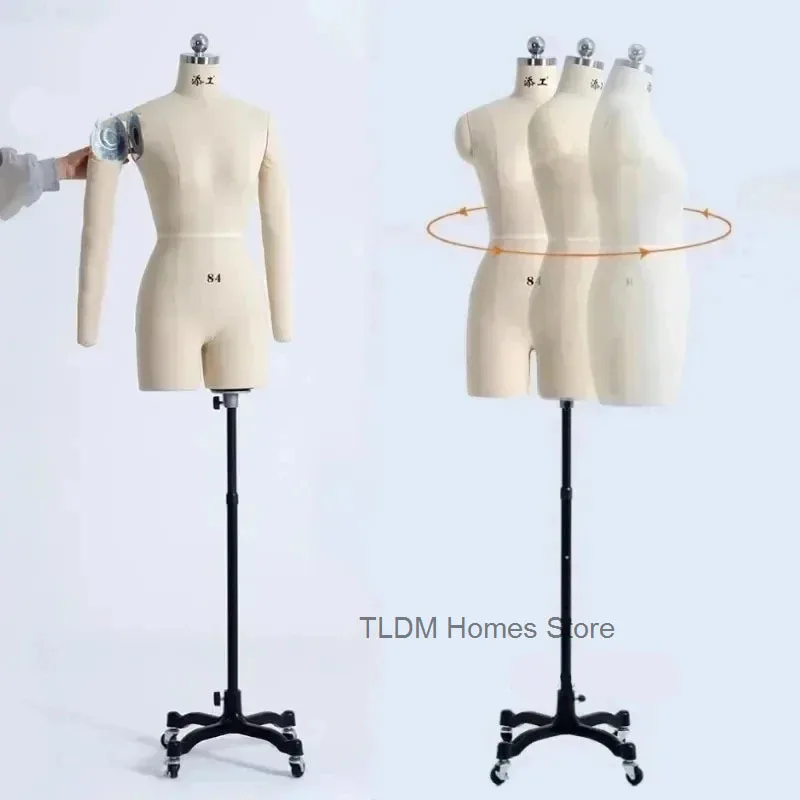 

Linen Cover Body Female Mannequins with Legs for Clothing Design Bust Sewing Tailor Mannequin Dress Display Stand Can Pin