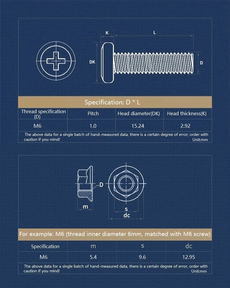 M6 Nickel Plated Carbon Steel Cross Inverted Flat Head Furniture Screw Connection Joint Bolt And Flange Nut Combination Set