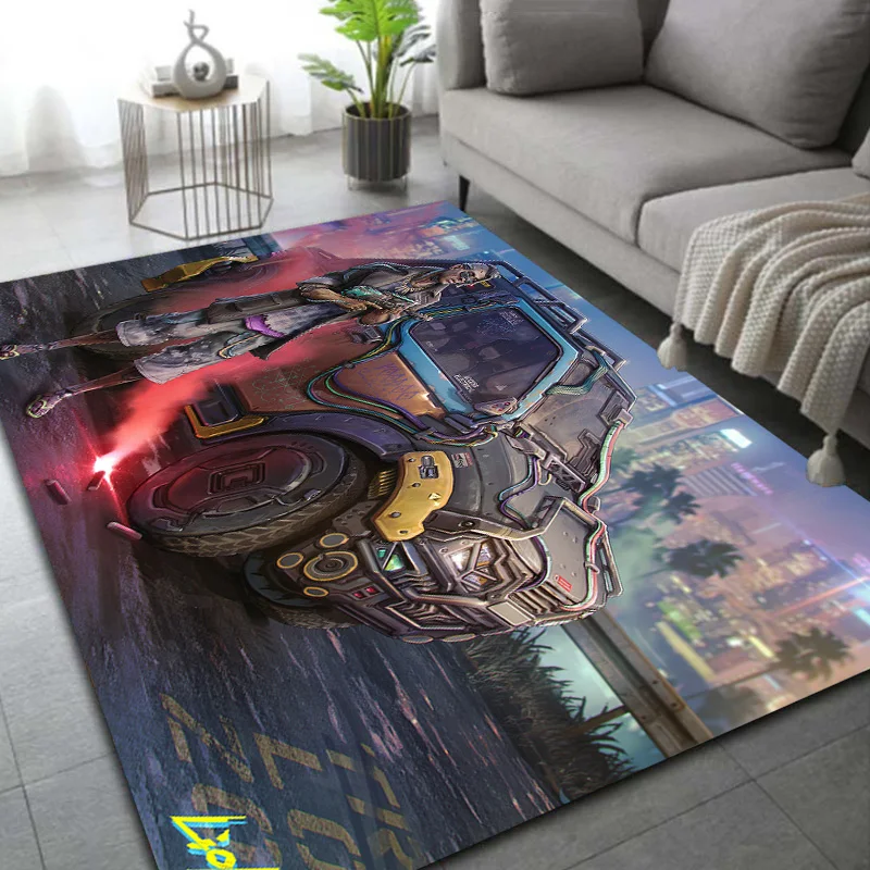 Cyberpunk Urban Nightscape Printed Carpet, Living Room Bedroom Home Decoration Carpet, Kitchen and Bathroom Anti-skid Mat Cool