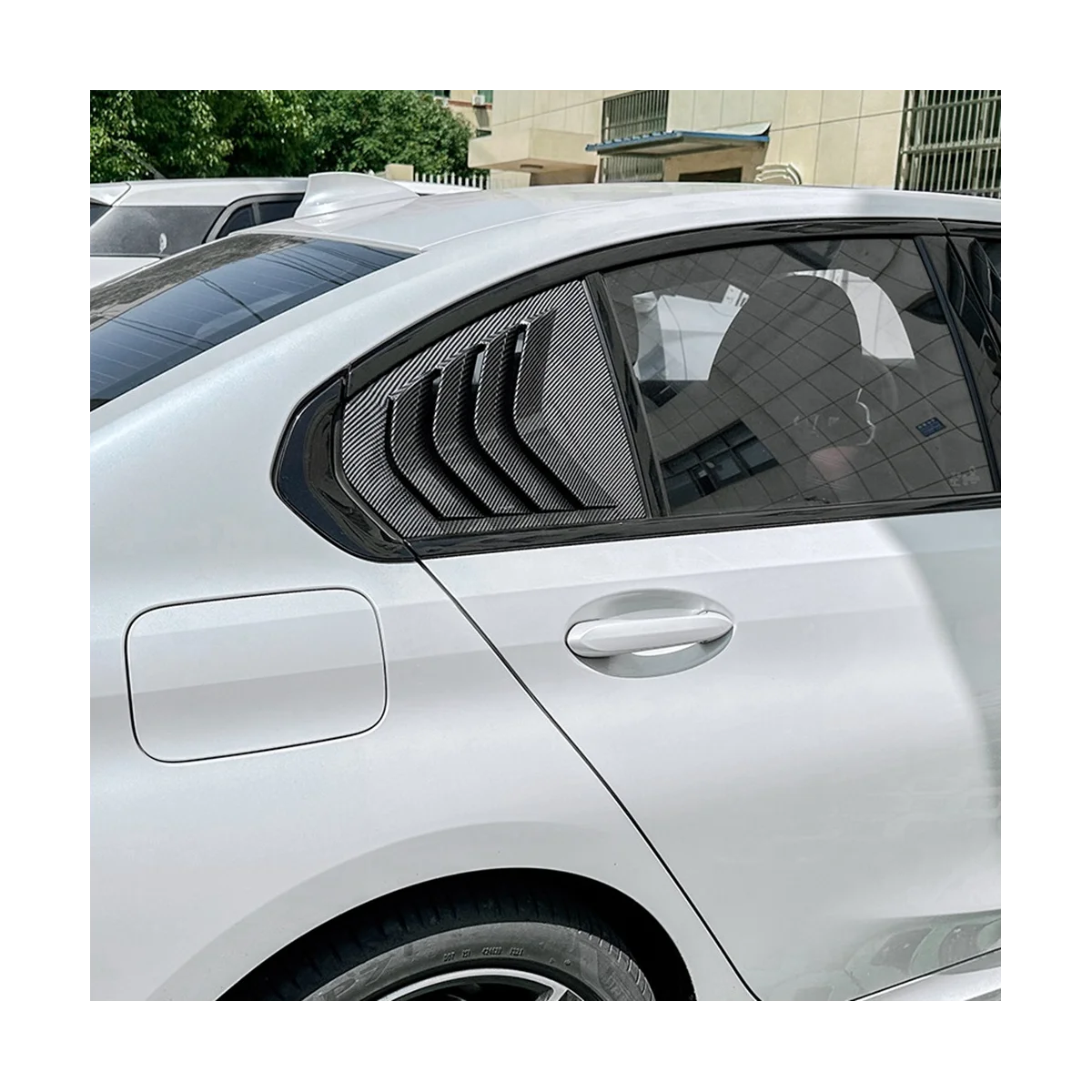 

Car Rear Window Louvers Triangle Shutter Sticker Trim Accessories for BMW 3 Series G28 G20(Carbon)