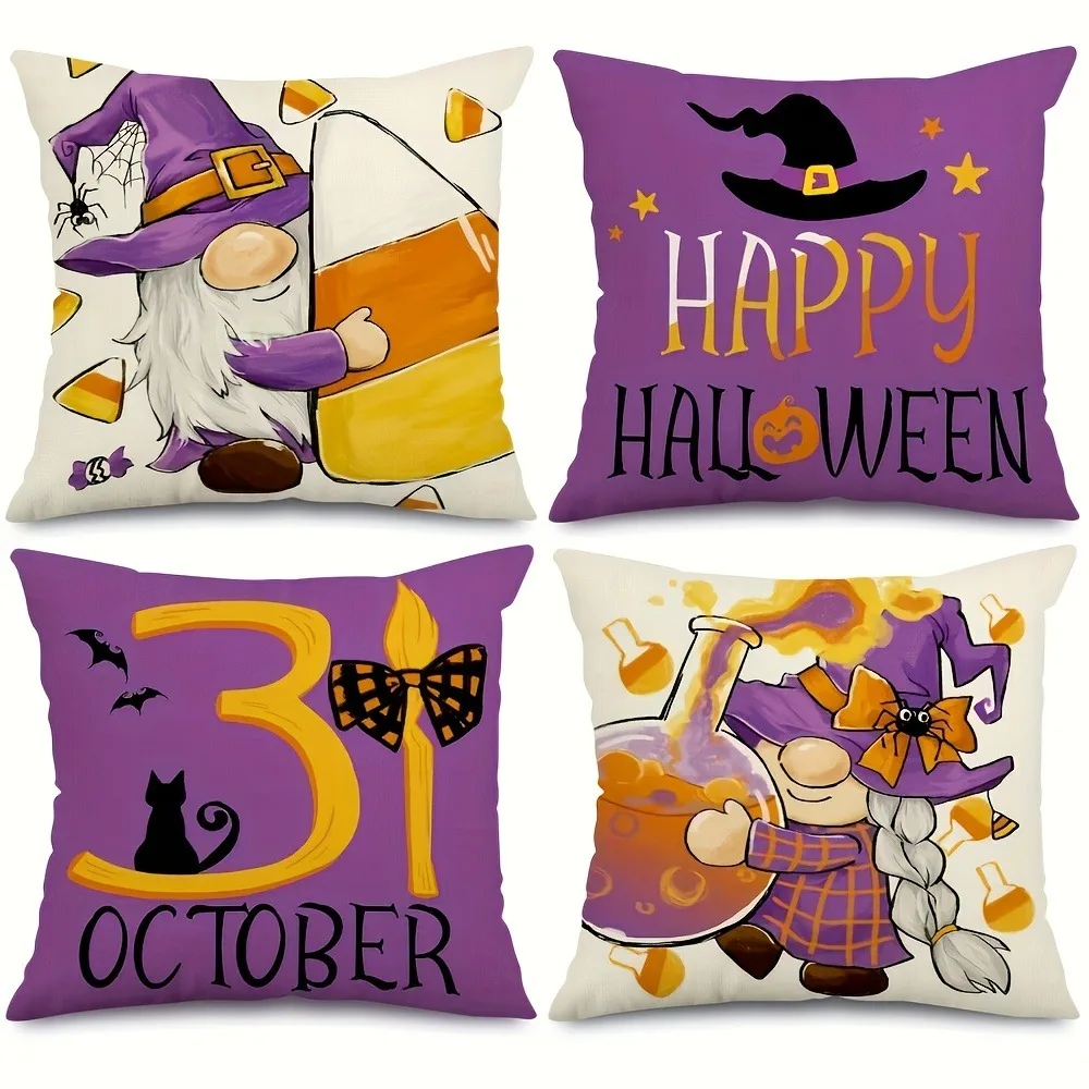 

Spooky Gnome and Festive Halloween Pillows: Happy Halloween Decor for October 31st! Sofa cushion cover gift