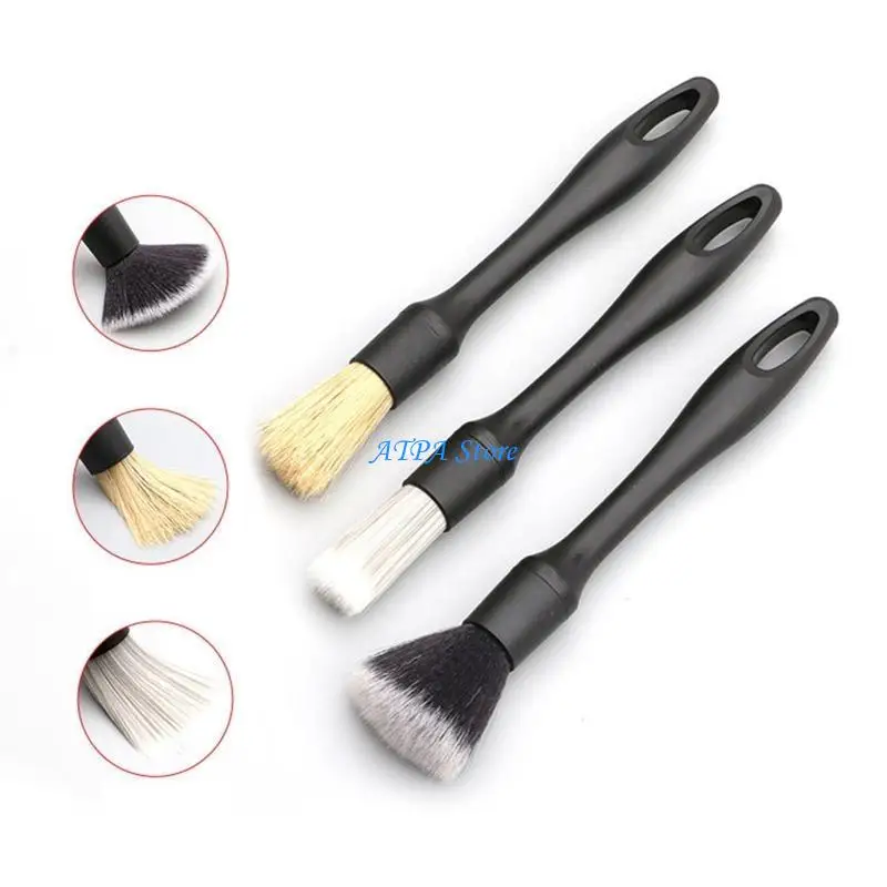 

U13C 3Pcs Detailing Brush Set Car Brushes Car Detailing Brush Detachable Brush for He
