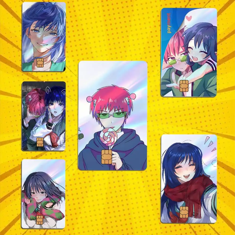 Teruhashi Most mainstream Kusuo Saiki High Quality Anime Laser PVC Sticker Film Skin Cover For Metro Debit Credit Card
