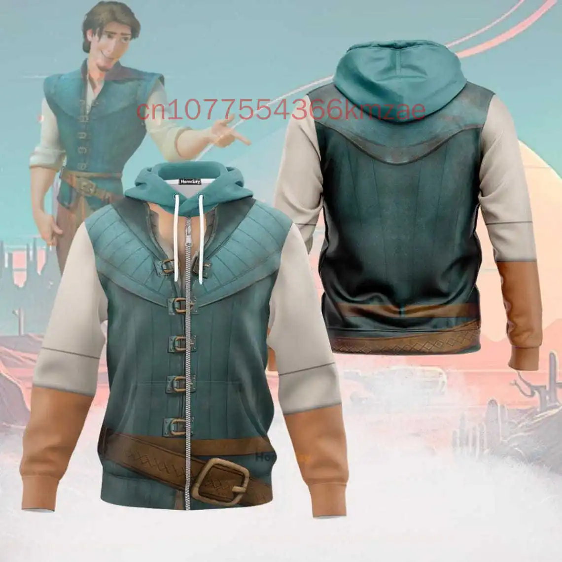 2025 nouveau emmêlé Flynn Rider Prince manteau à capuche impression 3d mode Harajuku Style hommes femmes et enfants mode sweat à capuche décontracté