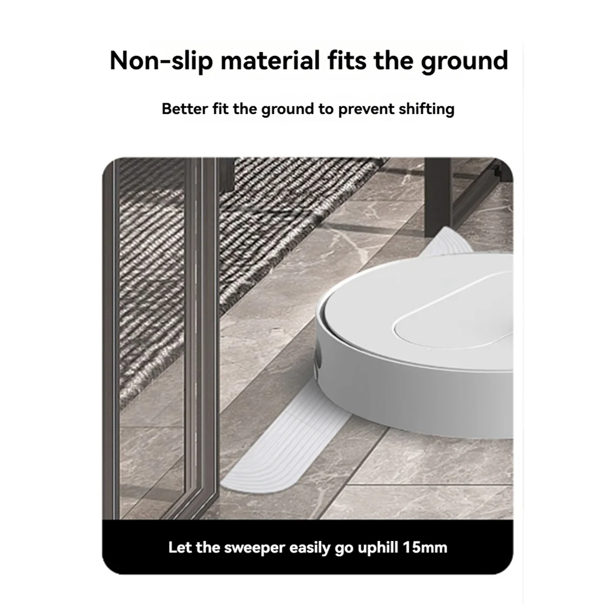 حصيرة تسلق منحدر الخطوة A20M تدعم عتبة 1.5-1.9 سم المطبقة على معظم الروبوتات الكاسحة في السوق باللون الأسود