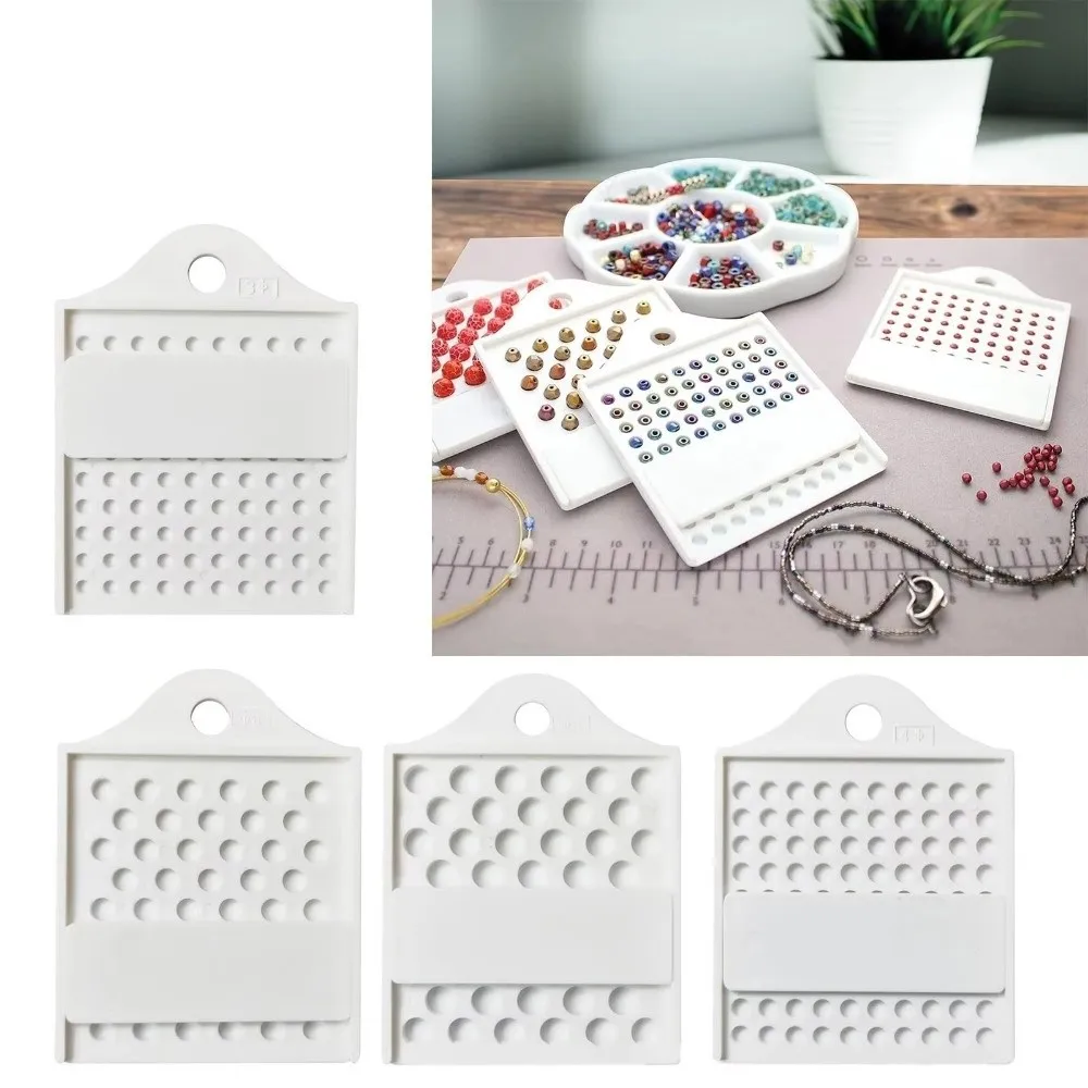 New Plastic Bead Sizing Board Sliding Counter 3/4/6/8mm Pearl Measuring Tool Hanging Hole Jewelry Bead Organizer DIY Craft