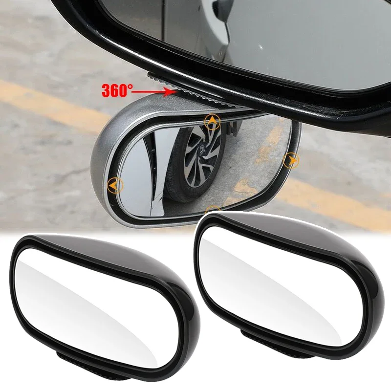 1/2Pcs Universal Car Auxiliary Rear View Mirror 360 Rotation Wide Angle Side Rear Mirror Blind Spot Parking Assitant for Car