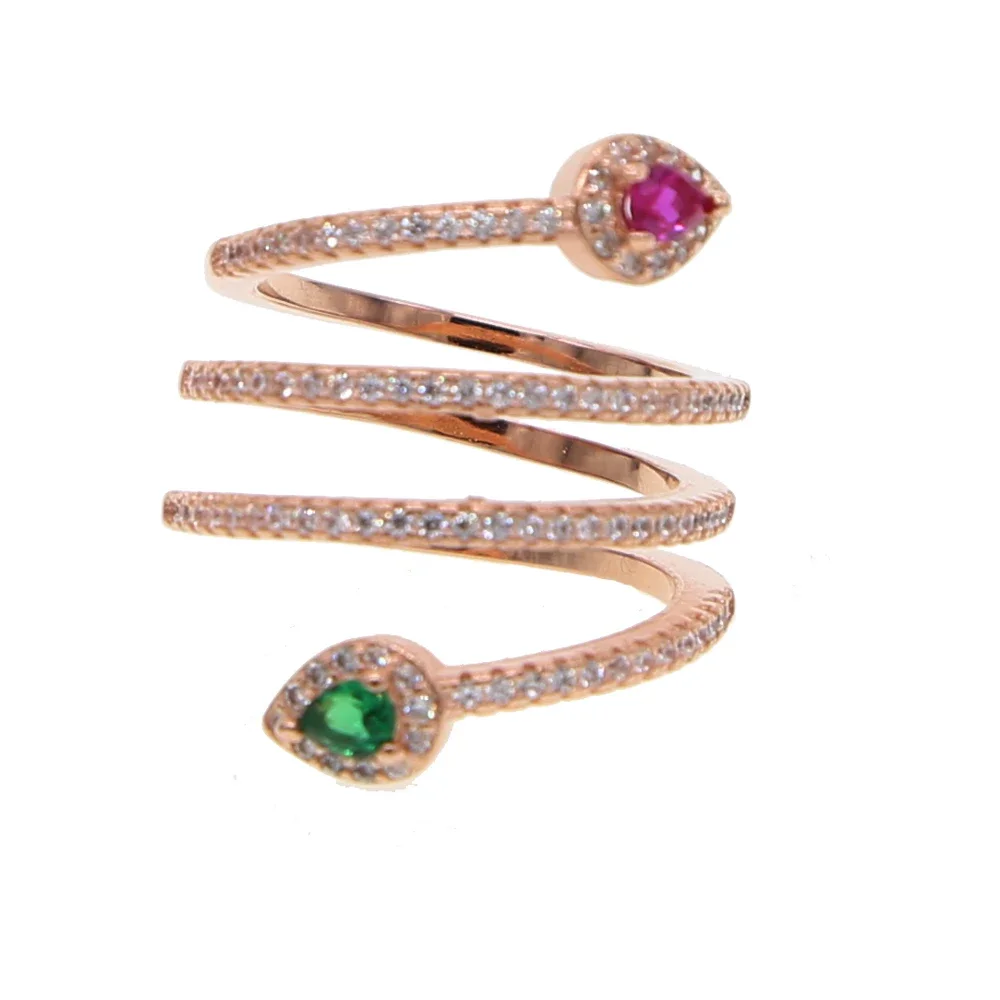 Luxury Big silver plated rose gold color Rings with CZ Zircon Stone for Women Fashion Wedding Engagement Rings 2019 new