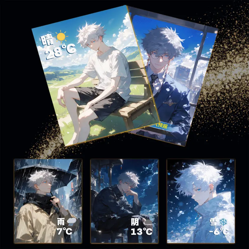 최신 도매 Jiangxin 문화 Jujutsu Kaisen 아크릴 색종이 JJK 거래 거래 애니메이션 Gojo Nanami ACG TCG 선물