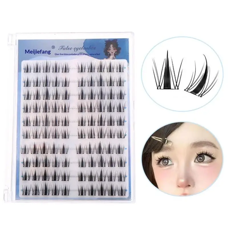 

1PCS 10 Rows Quality DIY Self-Adhesive Cluster Lashes 10 Rows/Box, Glue-Free Manga Style Sectioned Eyelashes Natural Look