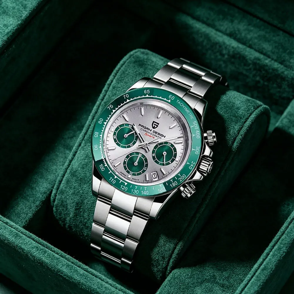 PAGANI DESIGN Neue Herren Quarzuhr Business Armbanduhr Chronograph Herrenuhren VK63 Wasserdichte Armbanduhren für Männer Geschenk PD-1644