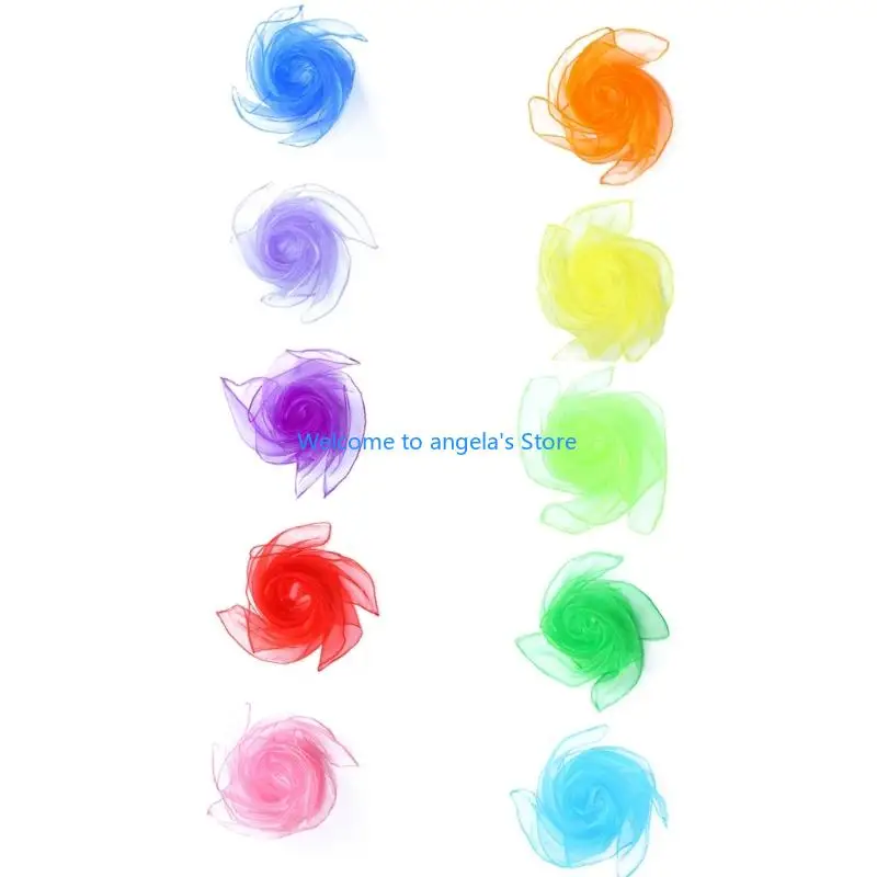 

X4YC комплект из 10 шт., шифоновые танцевальные шарфы, 10 различных цветов, легкие текстурированные шарфы для выступлений для