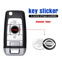 Car Key Shell Badge Sticker 3D alluminio Auto Key Remote Fob decalcomanie per Nissan X-trail Qashqai Note Juke Sentra Patrol Navara Mic