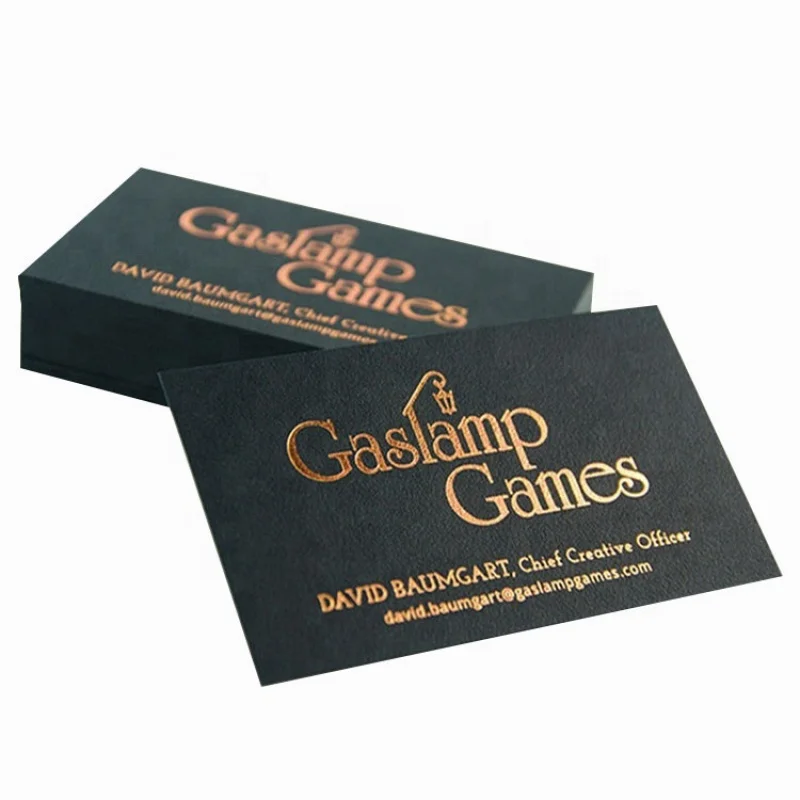 

custom logo design 100pcs a lot Promotional Premium Double sided gold foil printed thick matt black card business cards