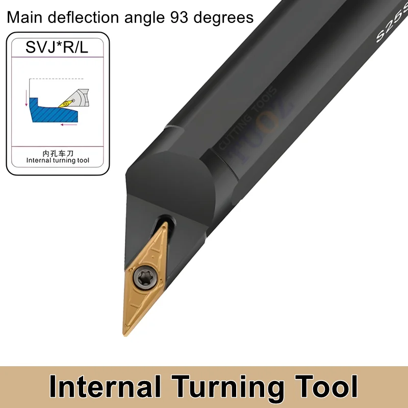 

Держатель инструмента для внутренней токарной обработки TUOZ SVJBR S16Q- S20R- S25S- SVJBR16 SVJBL16 Режущий брусок для токарного станка с ЧПУ VBMT Вставки VBGT