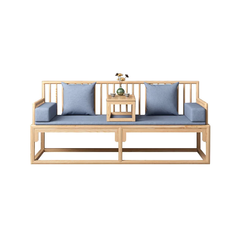 Wholesale ash wood Arhat bed solid wood new Chinese sofa combination living room zen bed hotel homestay push-pull bed