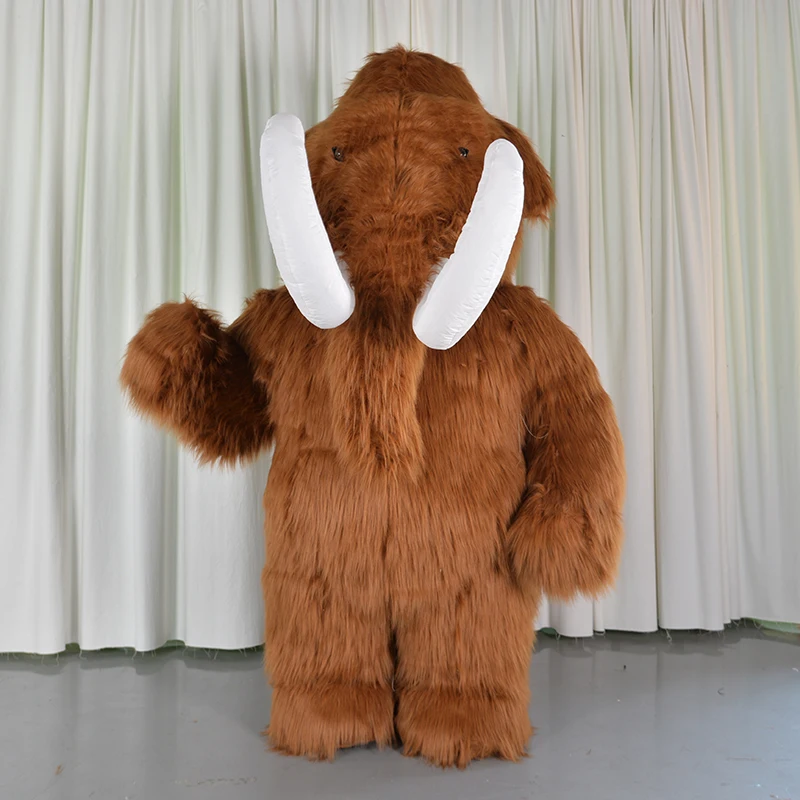 Aufblasbares Plüsch-Mammut-Elefant-Maskottchen-Kostüm für Erwachsene, Fursuit, primigenius, Promotion, Halloween, Cosplay, Party, pelziges Tierkleid