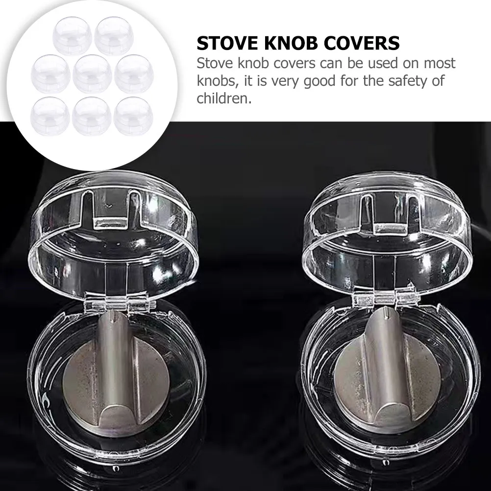 

8Pcs Stove Knob Guards Universal Child Safety Cover Prevent Accidents Heat Wear Resistant Kitchen Essential Supply