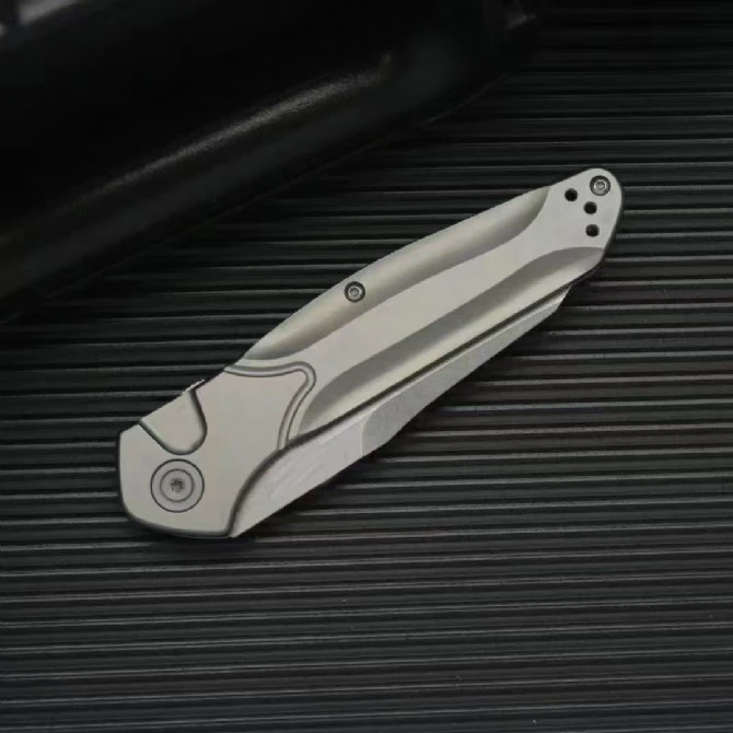 BM9400 Taschenmesser Stonewash M390 Klinge Single Action TC4 Titanlegierung Griff Taktische Jagd Camping EDC Überlebenswerkzeug