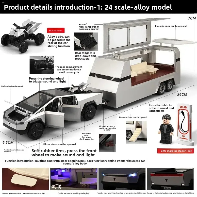 1:24 Legering Geluid en licht Power Automodel Kinderspeelgoedjongen Cadeaucollectie Ornament