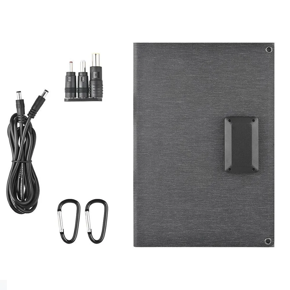 60 واط 18 فولت/12 فولت/5 فولت شاحن بالطاقة الشمسية قابل للطي ETFE شاحن لوحة طاقة شمسية USB/Type-c/DC Ouput للهاتف المحمول شاحن بطارية فارغة