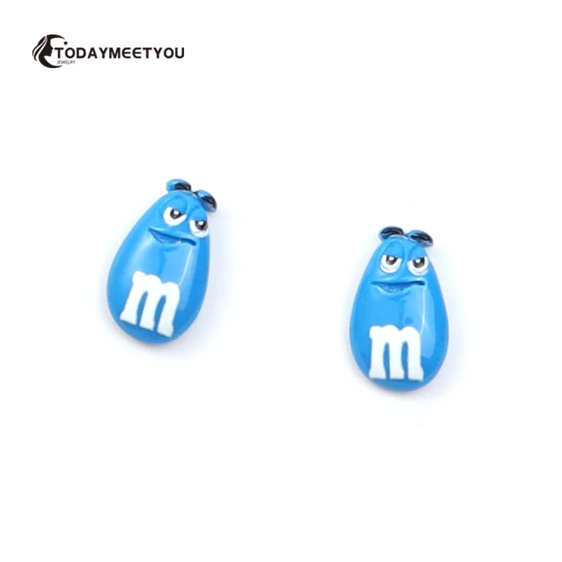 Face  M Candy Bean Resin Dangle Earring For Women Rainbow Colorful Fashion Hiphop Accessories Wholesale