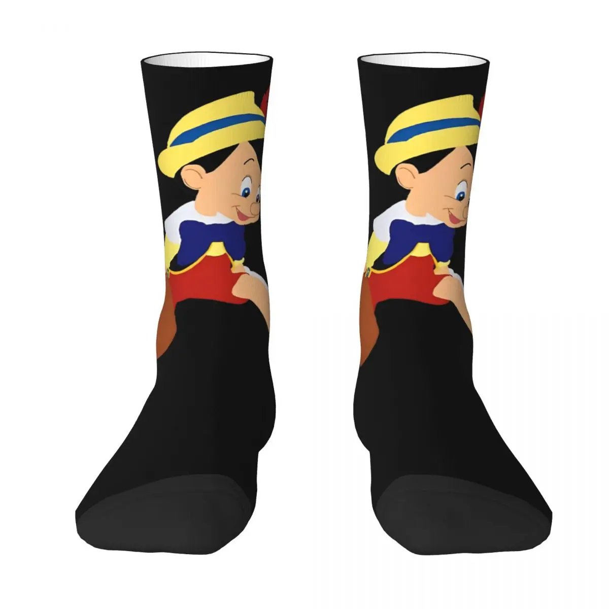 Pinocchio-Chaussettes mi-douces pour hommes et femmes, bas graphiques, chaussettes anti-transpiration, design de cyclisme, coréen, automne